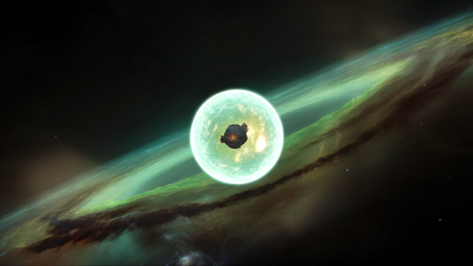 Swirling purple nebula