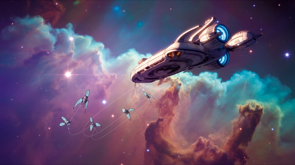 Swirling purple nebula